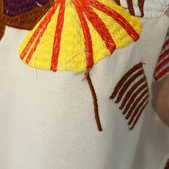 Anthro x Celandine Oversized Graphic Ivory Sweatshirt Sz L/XL NWT - Picture 7 of 16